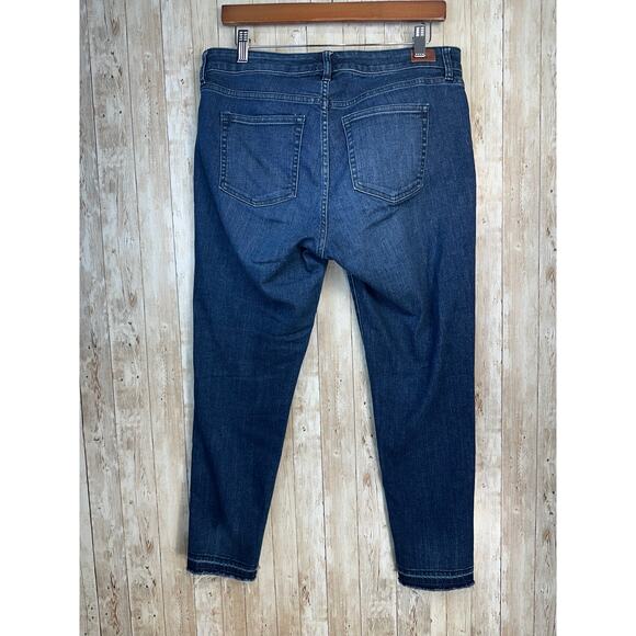 Lauren Ralph Lauren Skinny Crop Jeans 10P Womens Blue Embroidered Denim Floral - Picture 2 of 10